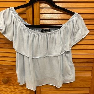 Baby blue off the shoulder top